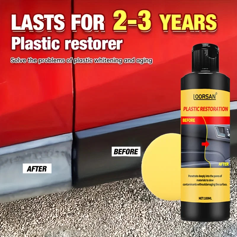Car Bumper Repair Paste - Restores Artificial Leather with Plastic, Enhances Black Effect, Car Polishing with Refurb Coating